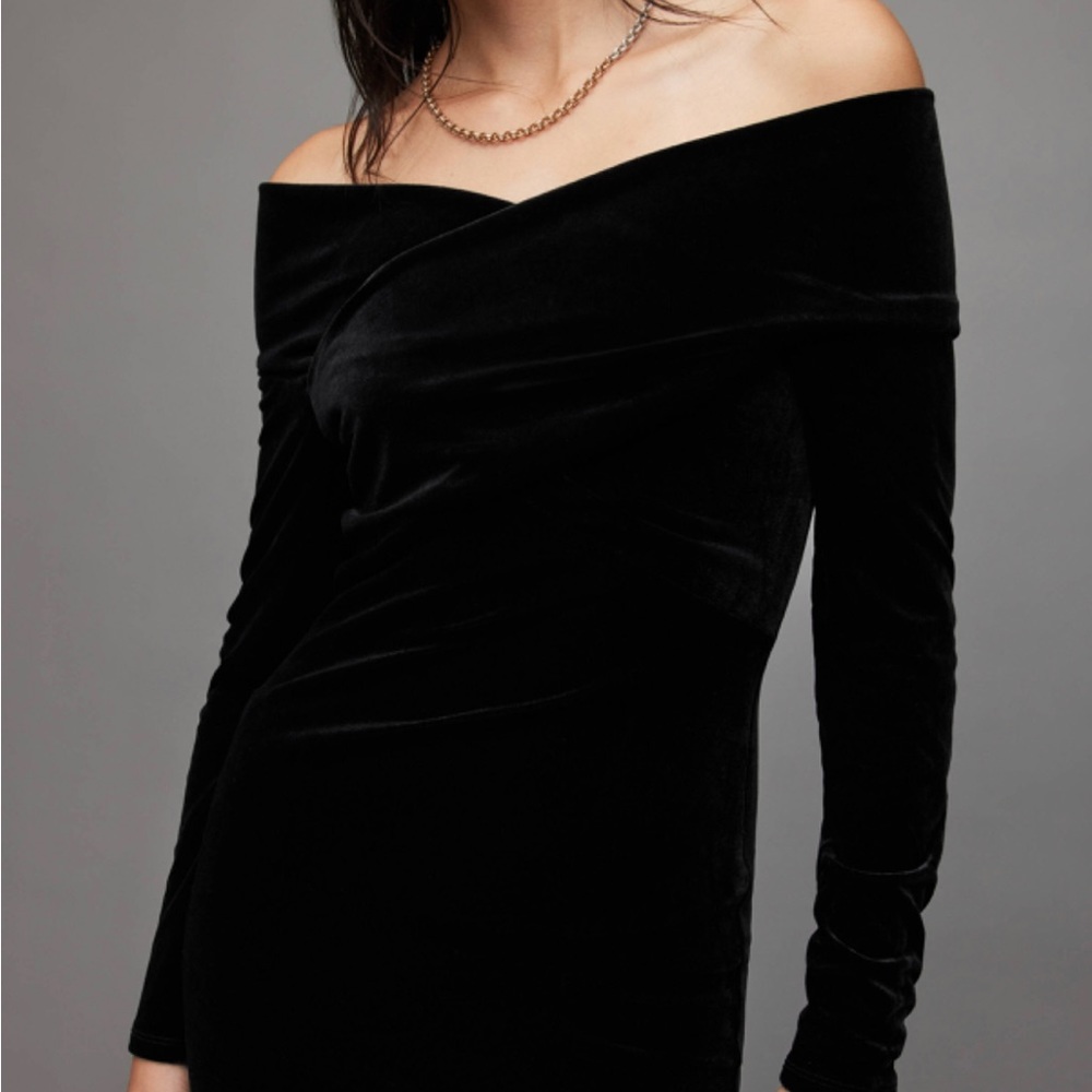 Allsaints black velvet dress. Size 0